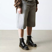 Dr. Martens Stivali Stringati 1460 W Black Patent Lamper in Pelle Nero Donna