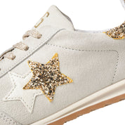 2Star Scarpe Sneakers Made in Italy artigianali Kurt Star Pelle avorio e oro 5130