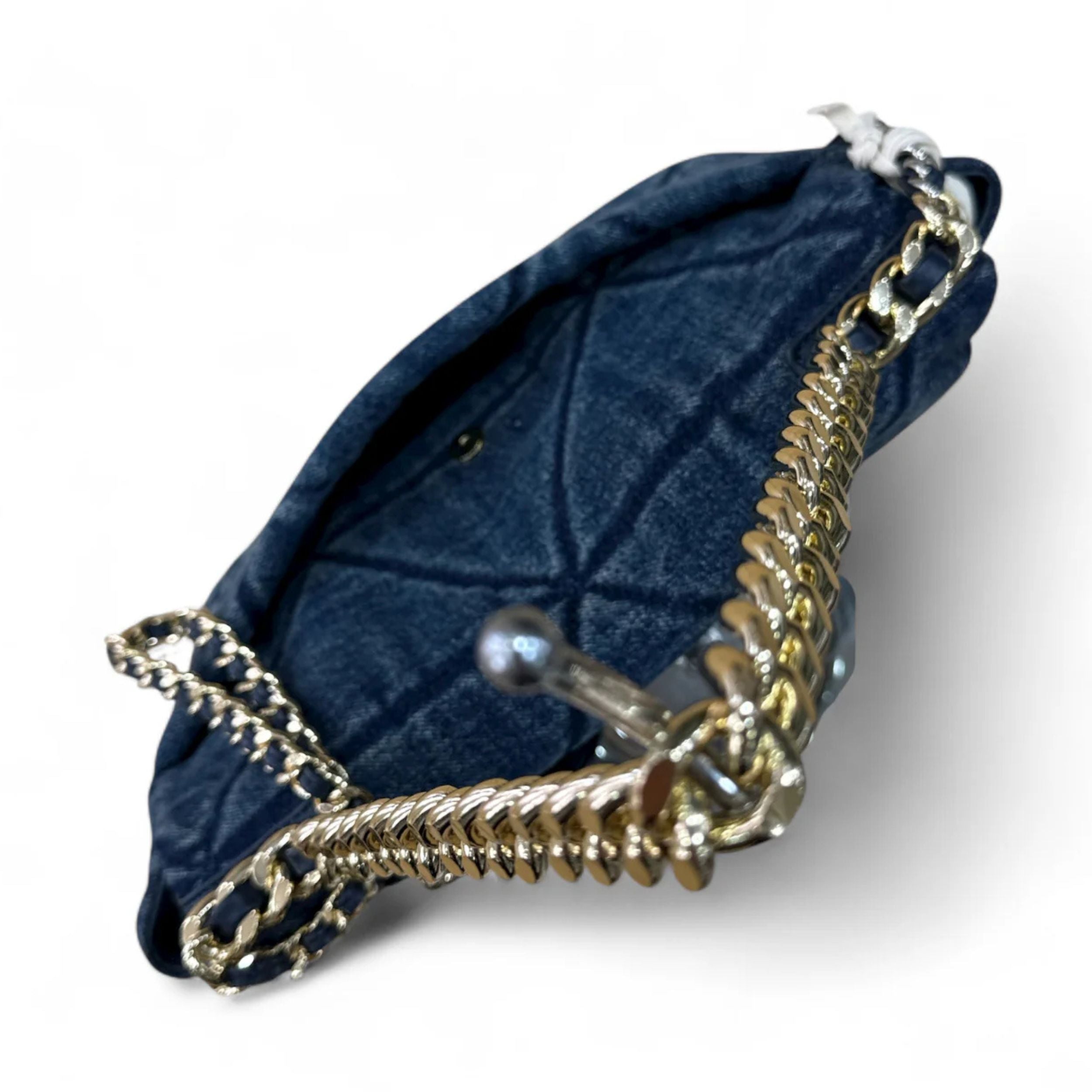 Gaelle Borsa a tracolla Denim Matelassè in Cotone Blu Donna GAACW02400