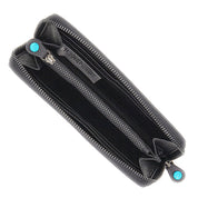 Gabs Portafoglio con portamonete e slot card con zip in Pelle Gmoney17 Bull Black Verde prezzemolo