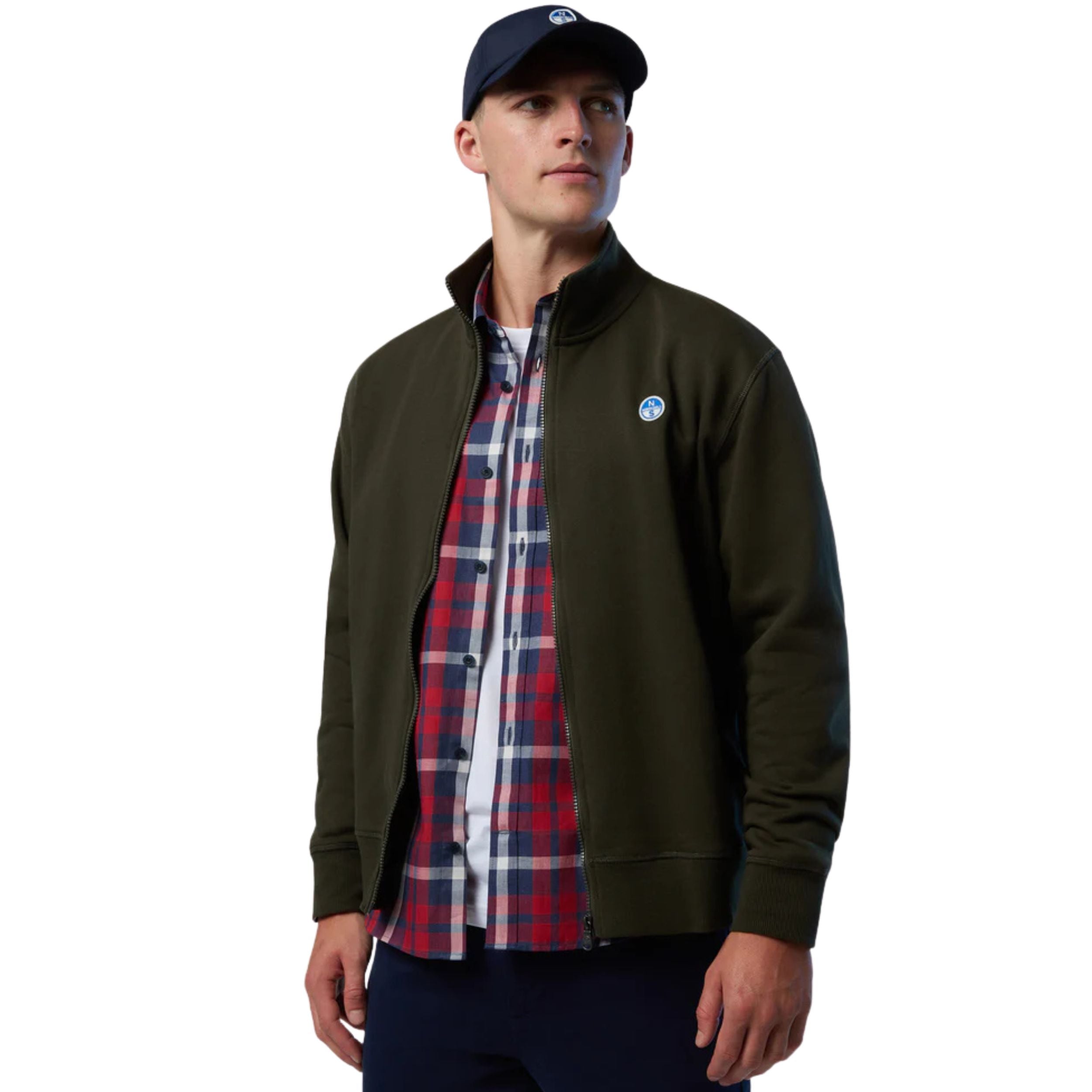 North Sails Felpa manica lunga BASIC FULL ZIP SWEATSHIRT verde militare 691256-0437