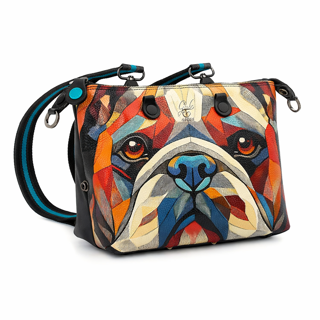 Gabs G3 Plus M Pet Borsa Zaino Trasformabile Shopper Tote Bauletto Pelle Bulldog rosso