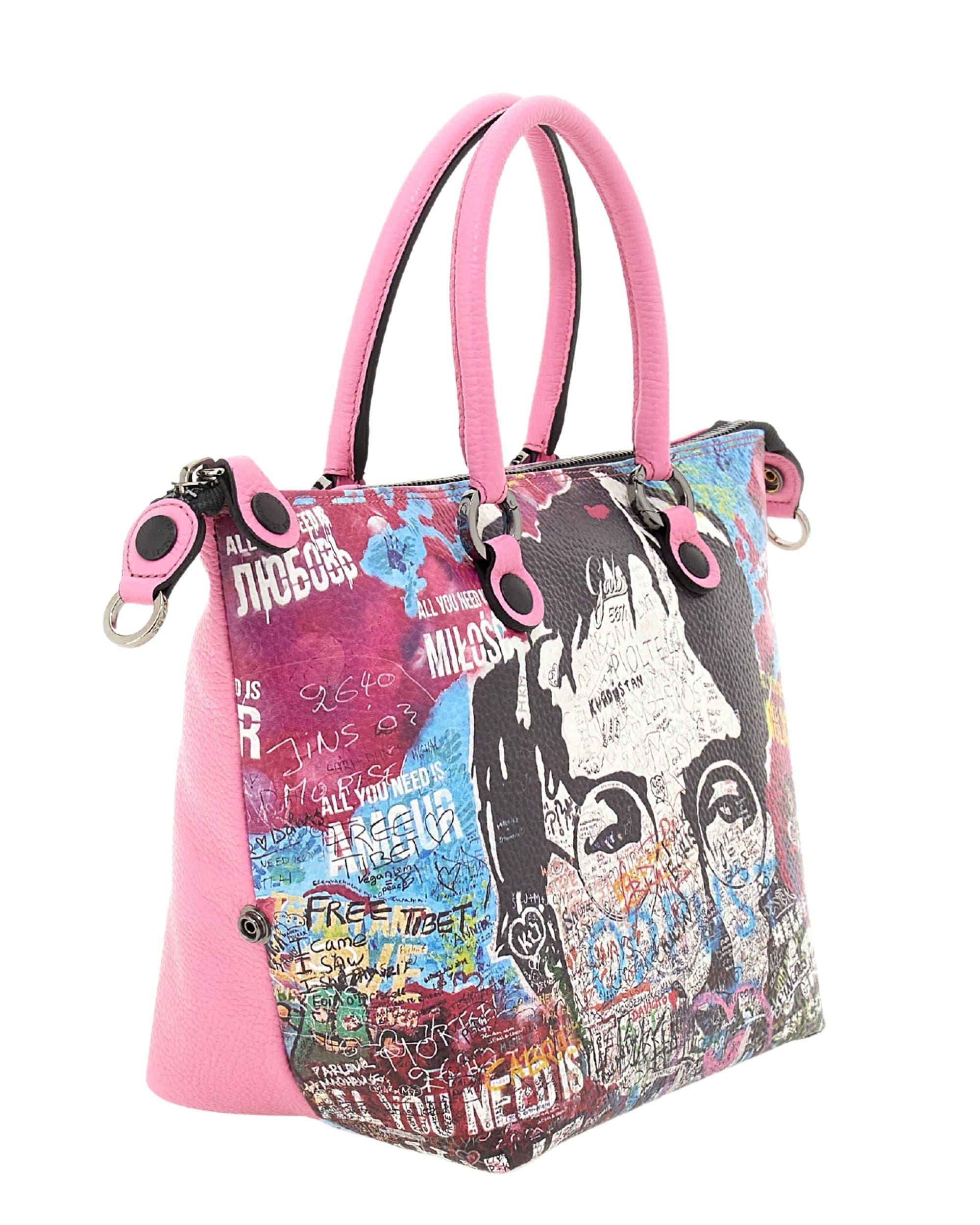 Gabs Trasformabile Hobo Shopper Tote Bauletto Zaino Rosa in Pelle