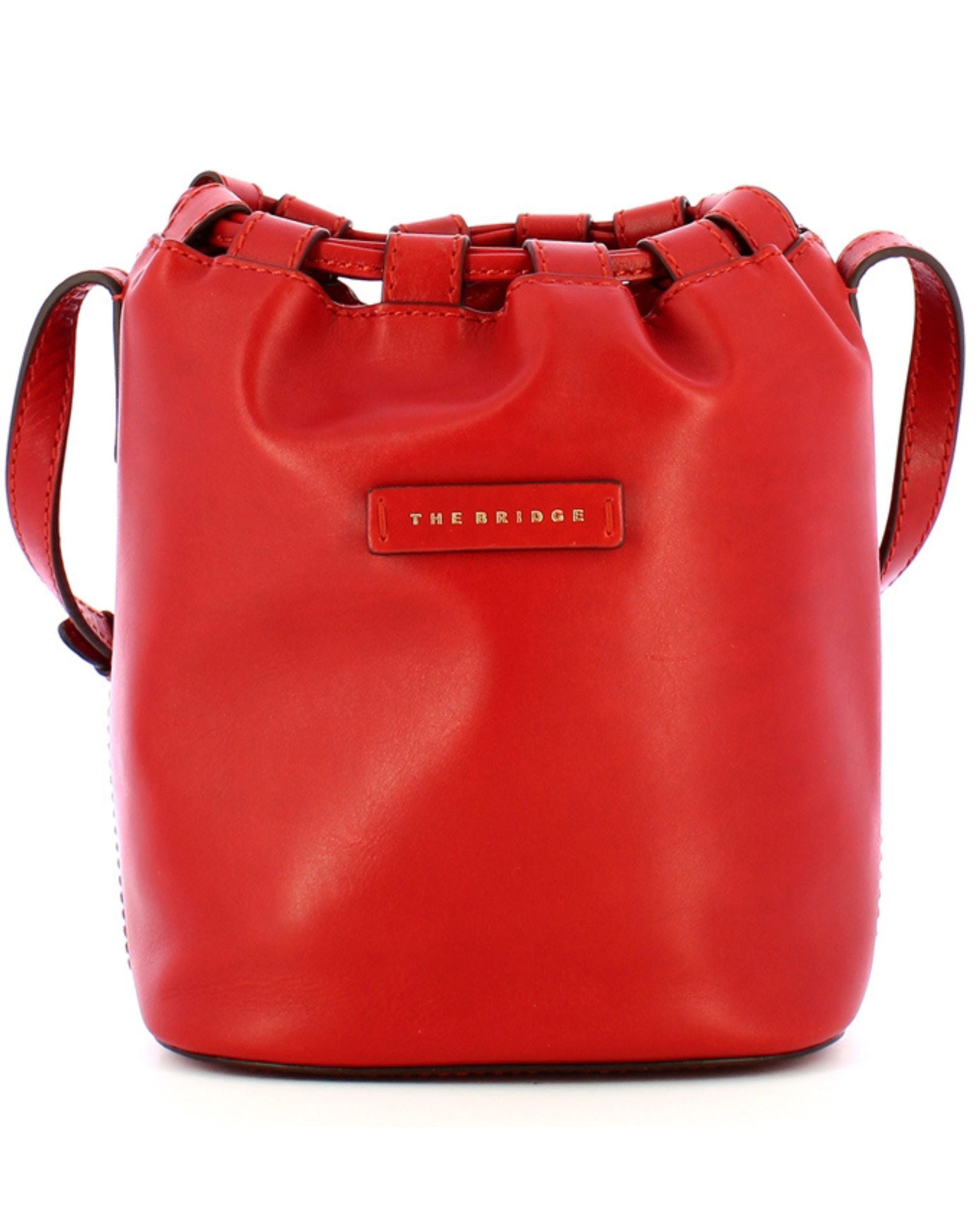 The Bridge Bucket Shoulder Bag Internal Pocket Red Women