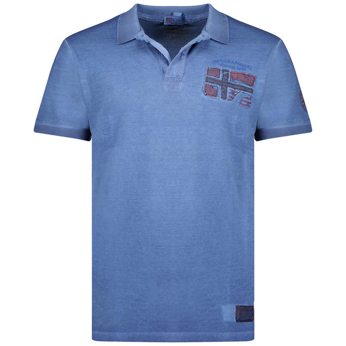 Geographical Norway Men's Blue Short Sleeve Shirt 1