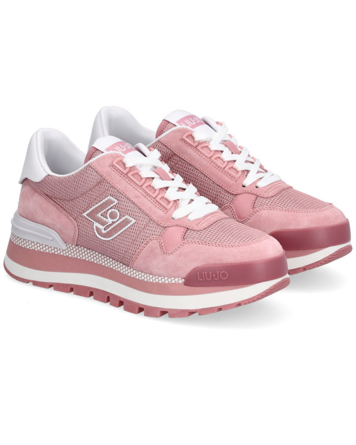 Liu Jo Sneakers Amazing 16 Pelle/Mesh Sand Rosa 2