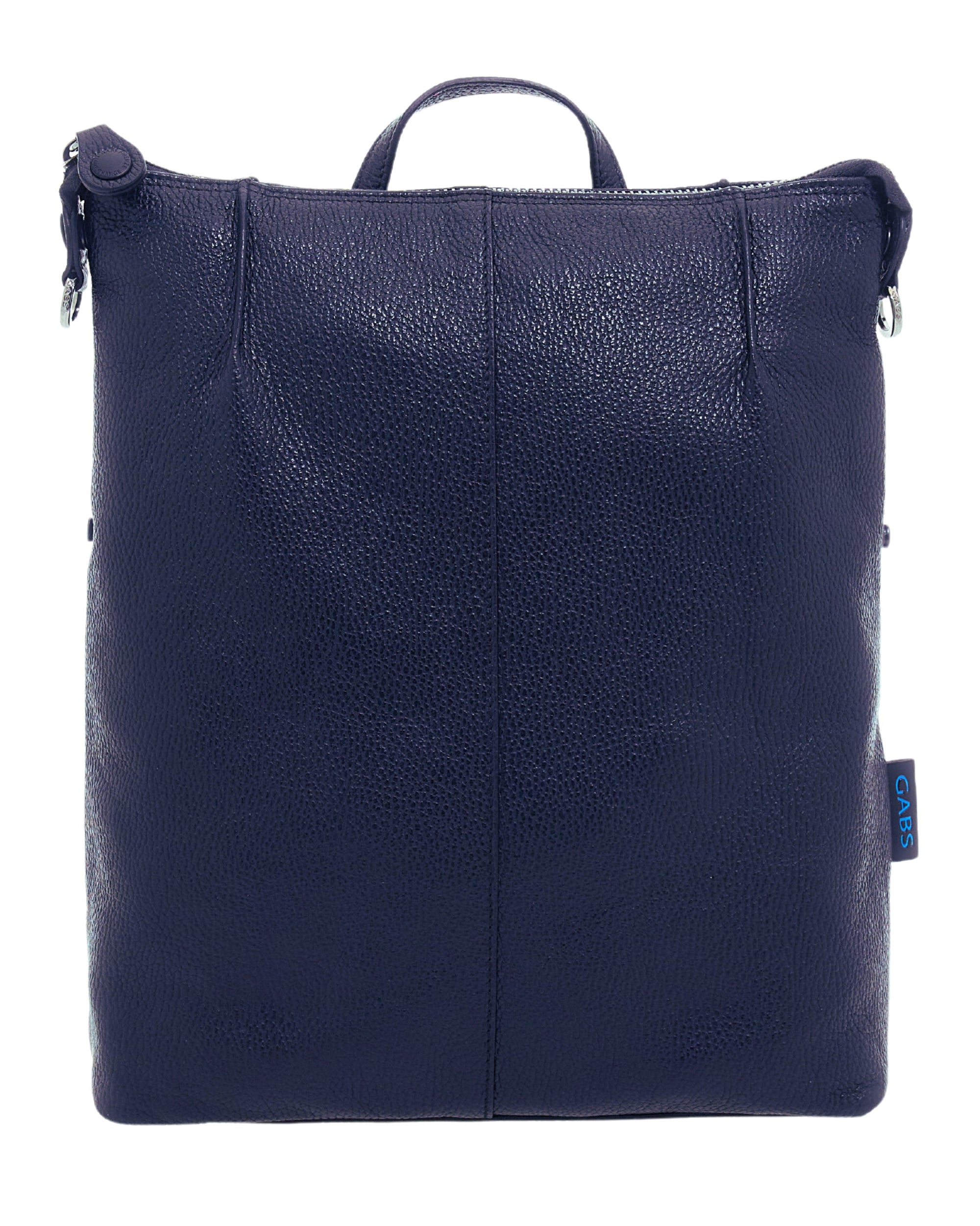 Gabs Zaino Grande con versione Borsa Shopper 100% Pelle Opaco Blu Inchiostro