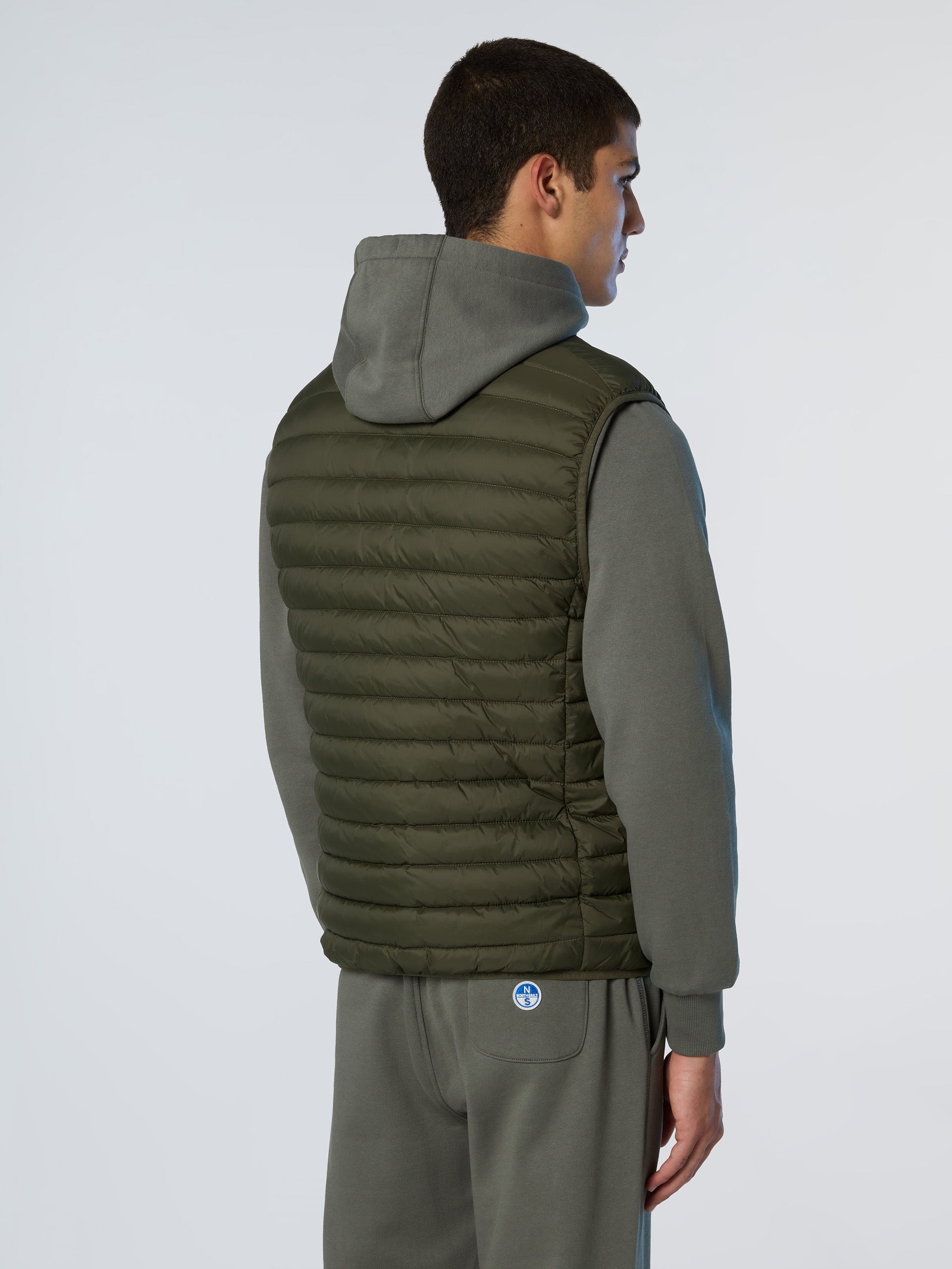 North Sails smanicato vest giubbino piumino leggero gilet zephyr antivento acqua forest verde