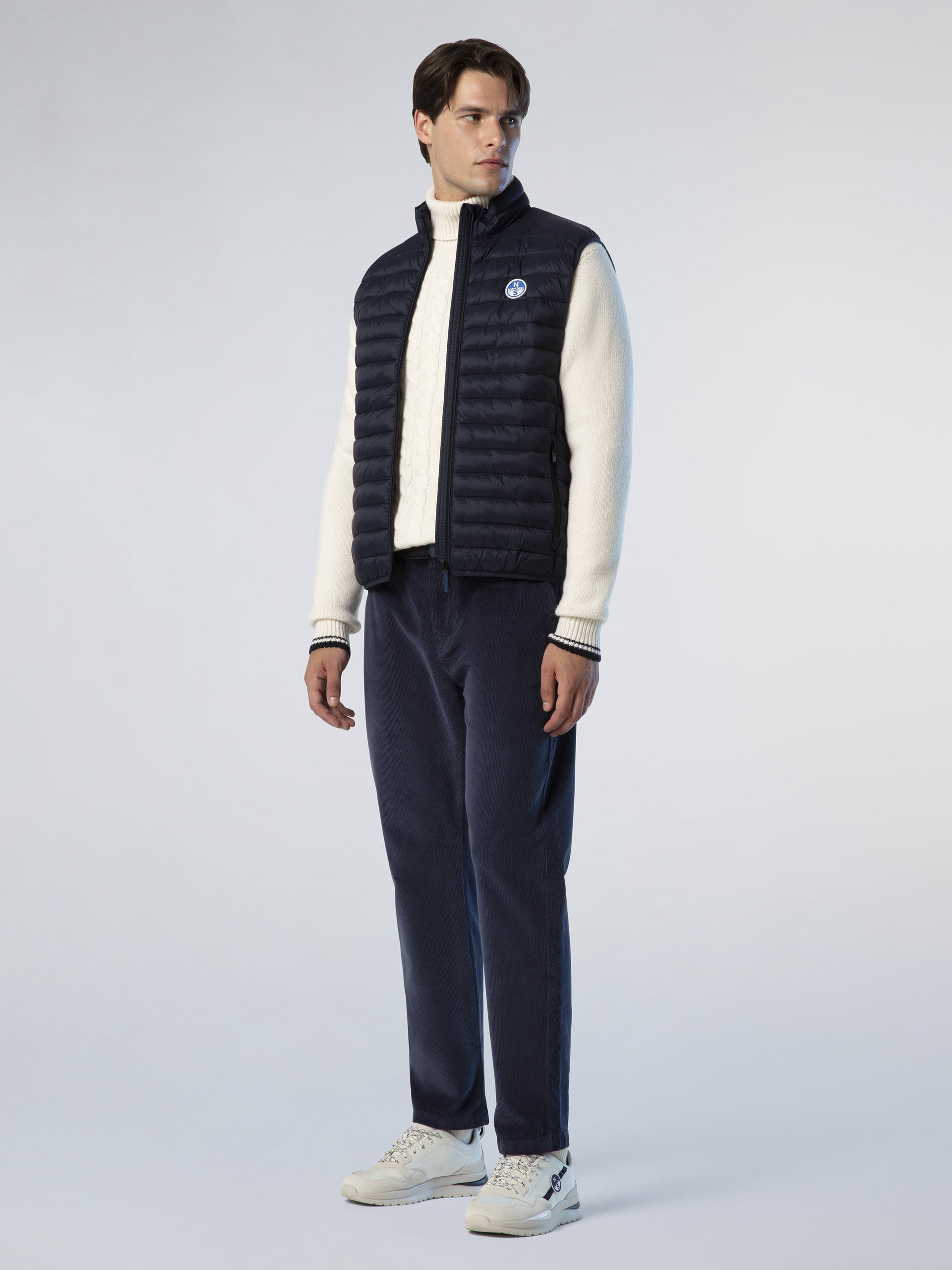 North Sails smanicato vest giubbino piumino leggero gilet zephyr antivento acqua Navy blu