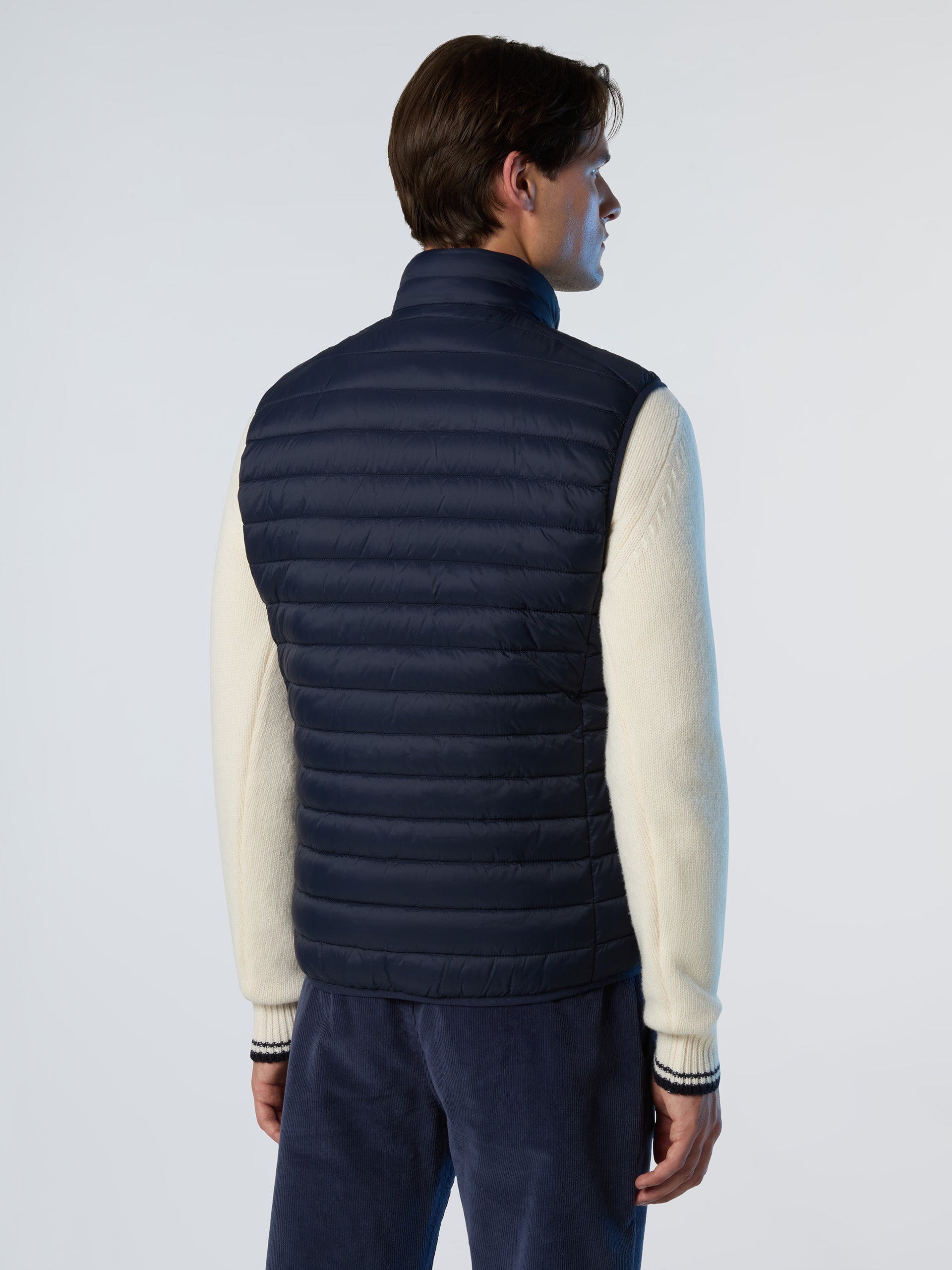 North Sails smanicato vest giubbino piumino leggero gilet zephyr antivento acqua Navy blu