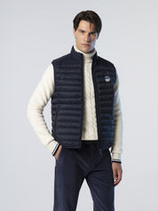 North Sails smanicato vest giubbino piumino leggero gilet zephyr antivento acqua Navy blu