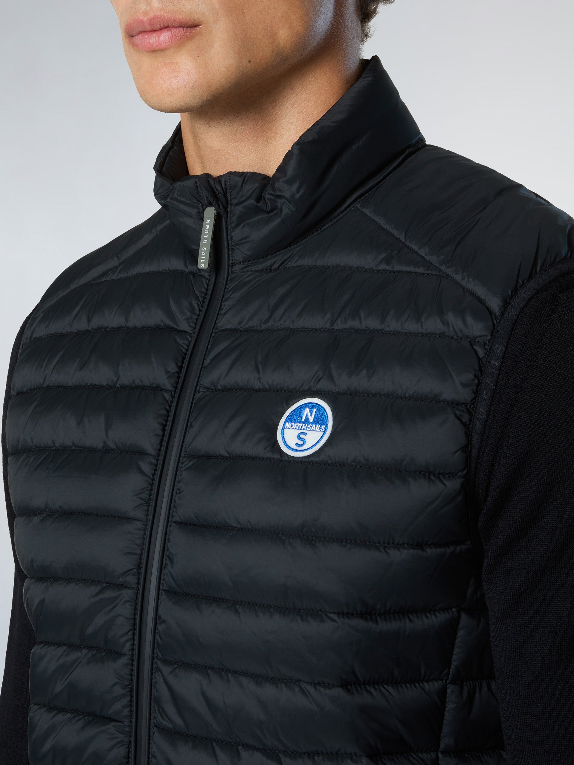 North Sails smanicato vest giubbino piumino leggero gilet zephyr antivento acqua black nero