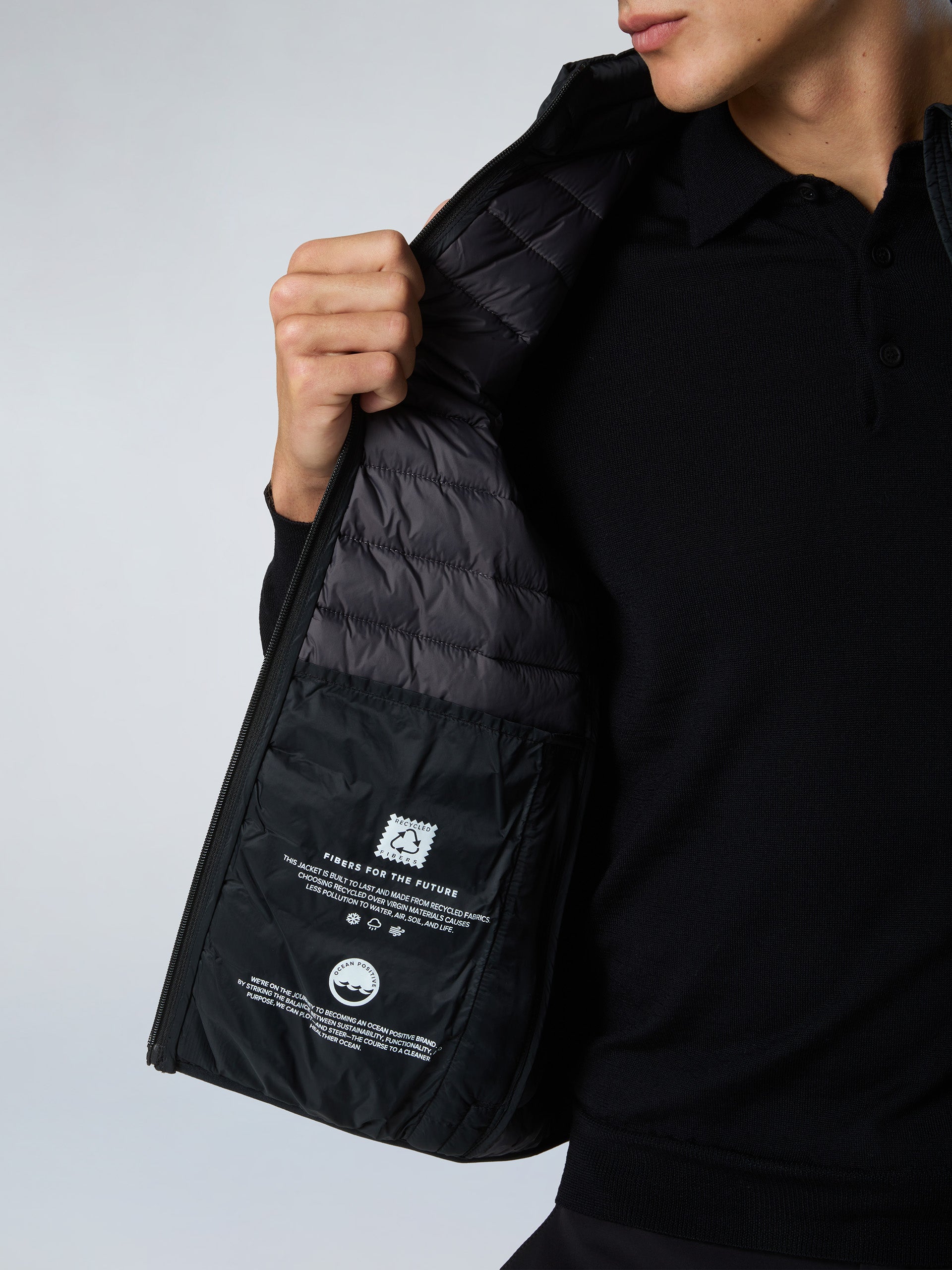 North Sails smanicato vest giubbino piumino leggero gilet zephyr antivento acqua black nero