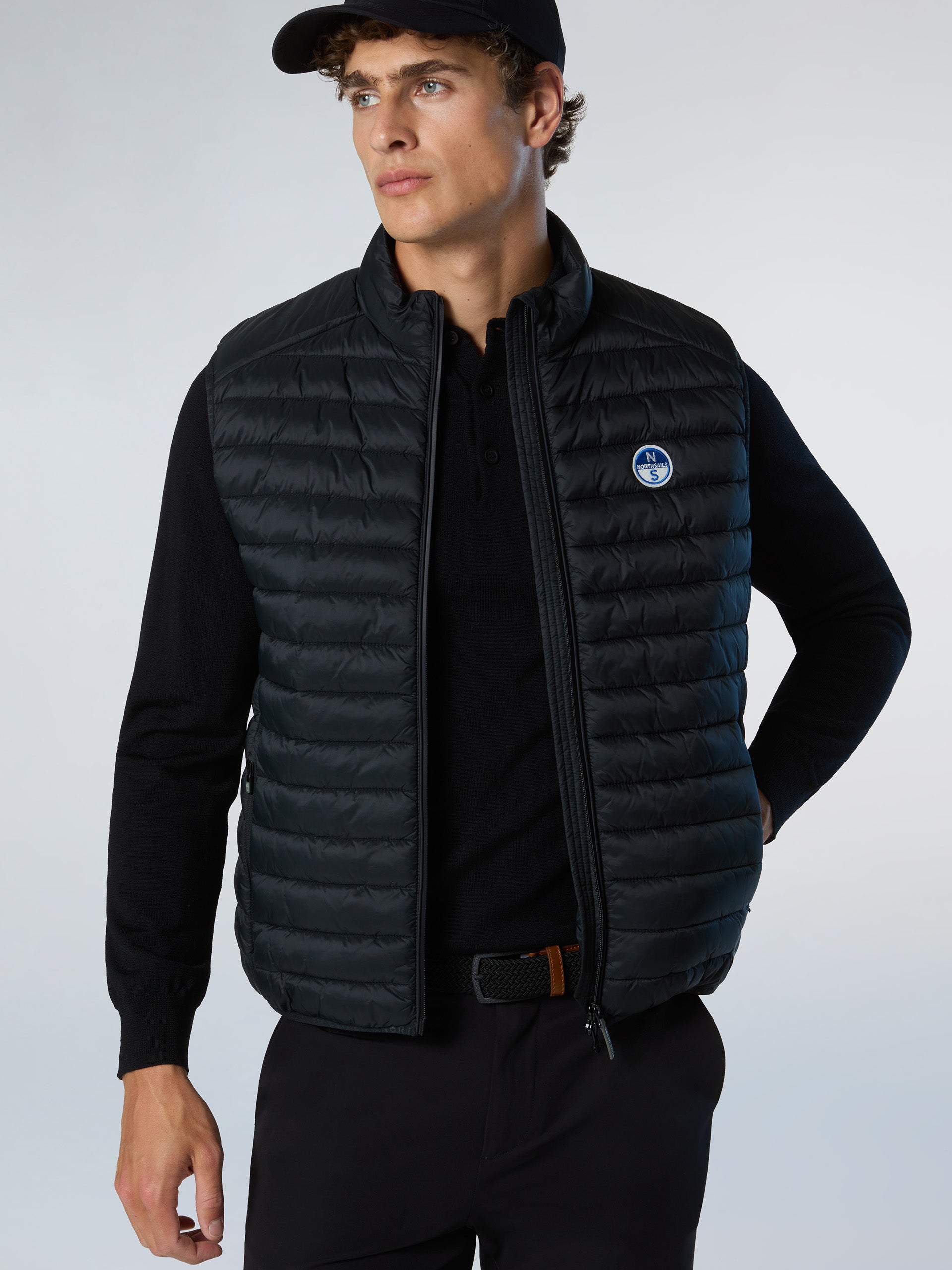North Sails smanicato vest giubbino piumino leggero gilet zephyr antivento acqua black nero