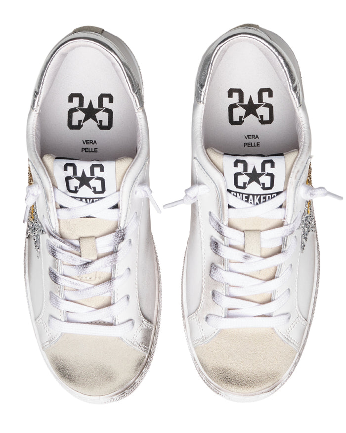 2Star Sneakers Pelle Bianco 4