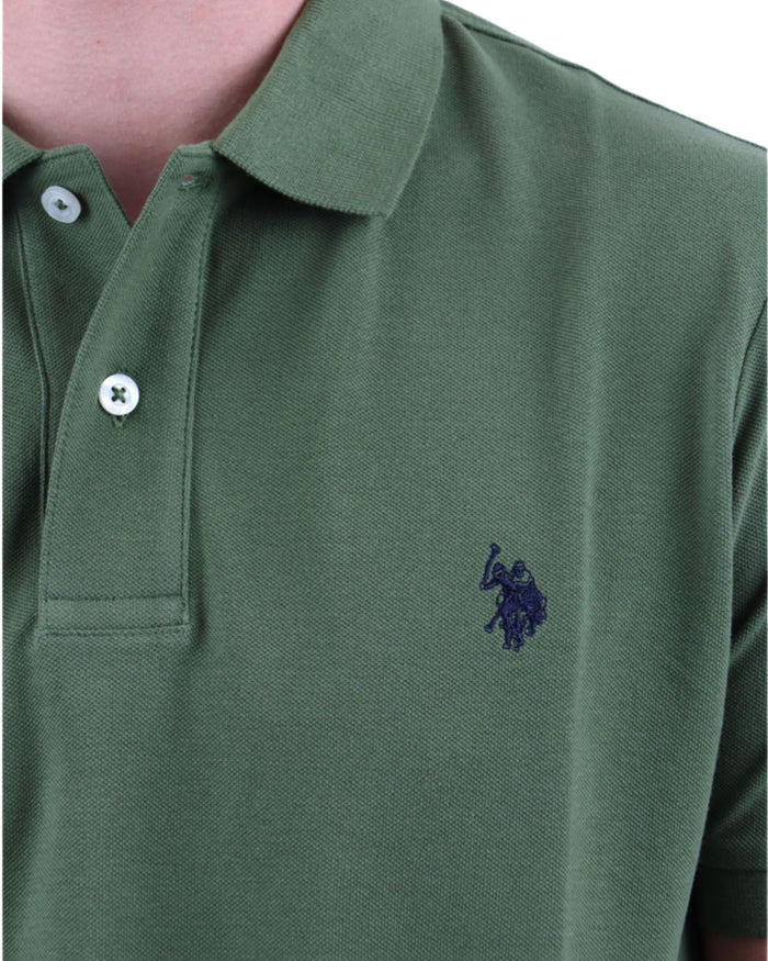 U.S. Polo Assn. T-Shirt Logo Fronte e Retro Cotone Verde 4