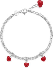 Brosway Bracciale Tennis in Acciaio e Cubic Zirconia Simbolo Cuore Collezione Desideri BEI044