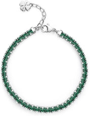 Brosway Bracciale Tennis Acciaio Simbolo lucchetto Collezione Desideri verde BEI060