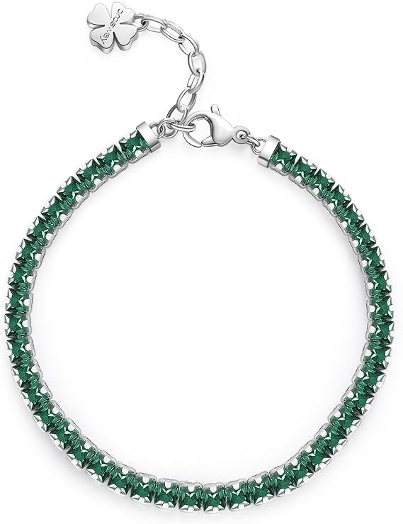 Brosway Bracciale Tennis Acciaio Simbolo lucchetto Collezione Desideri verde BEI060