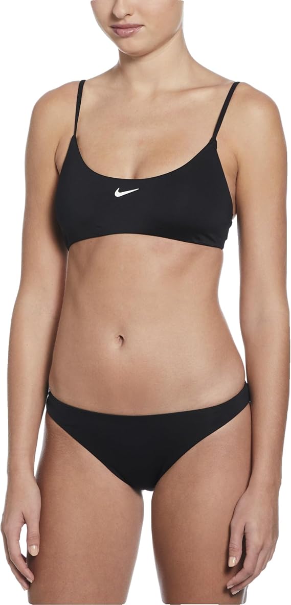 Nike Swim Costume Bralette Bikini Set NESSF243 Tessuto Tecnico Nero Donna