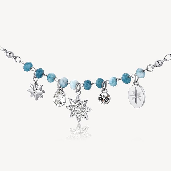 Brosway Collana Donna in Acciaio e Cristalli/pietre Naturali Stella | Collezione Chakra - BHKN084