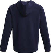 Under Armour felpa full zip pile misto cotone cappuccio RIVAL uomo allenamento UA blu