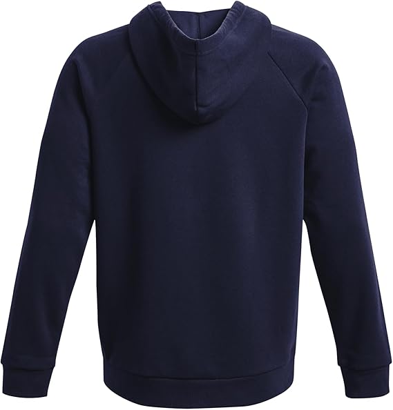 Under Armour felpa full zip pile misto cotone cappuccio RIVAL uomo allenamento UA blu