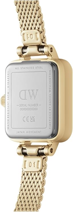 Daniel Wellington orologio quadro mini inox 316L oro quadrante nero DW00100652
