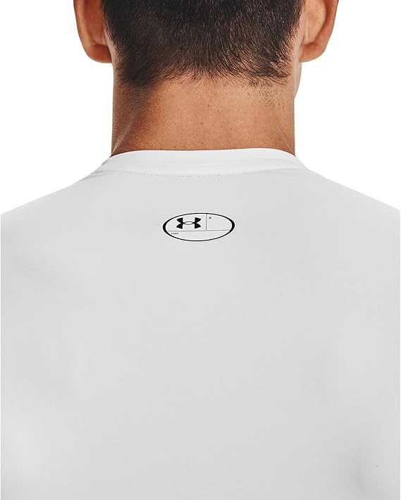 Under Armour HEATGEAR maglia t-shirt compressione allenamento corsa uomo men bianco