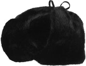 Kangol Cappello Trapper in Finta Pelliccia Sintetica Nero Unisex