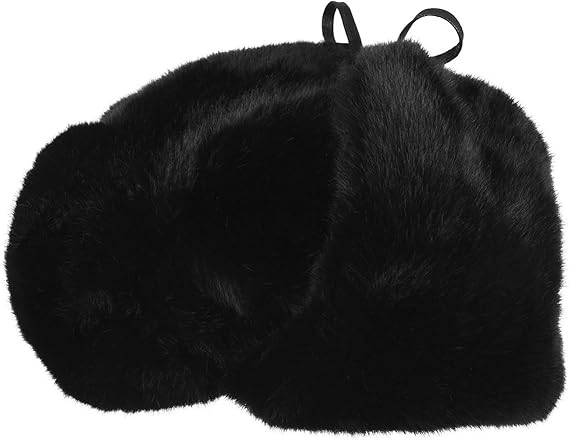 Kangol Cappello Trapper in Finta Pelliccia Sintetica Nero Unisex