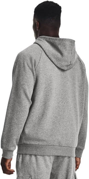 Under Armour felpa full zip pile misto cotone cappuccio RIVAL uomo allenamento UA grigio