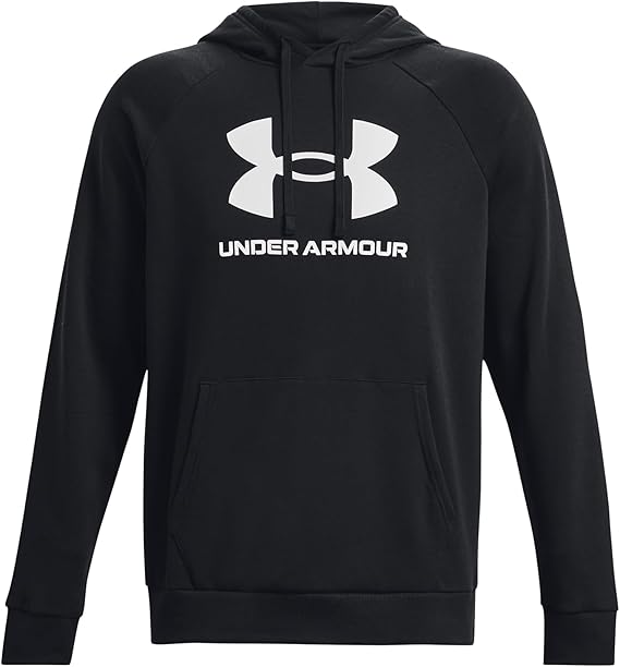 Under Armour felpa con cappuccio UA Rival Fleece Logo da uomo pile misto cotone nero