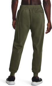 Under Armour RIVAL fleece pantaloni allenamento corsa uomo men pile verde militare