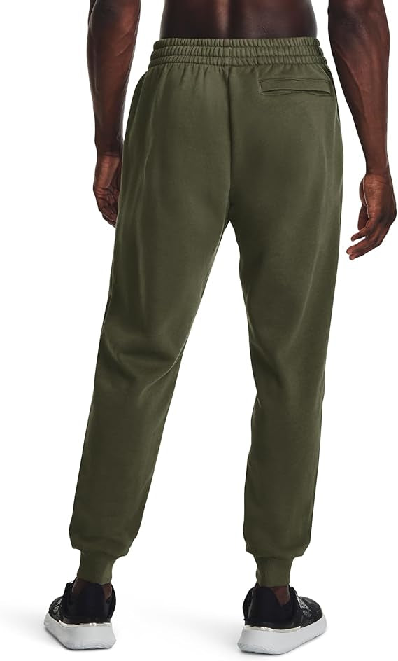 Under Armour RIVAL fleece pantaloni allenamento corsa uomo men pile verde militare