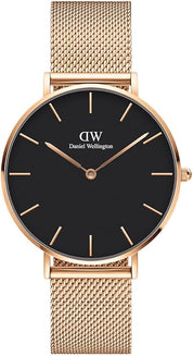 Daniel Wellington orologio 36mm inox 316L oro black melrose pelle DW00100303