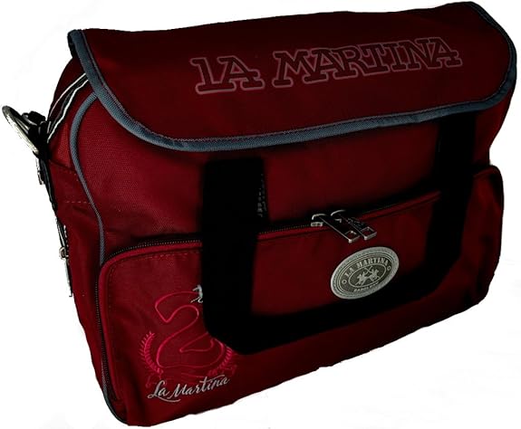 La Martina Borsa Cartella Con Tracolla Porta Pc bordeaux uomo donna