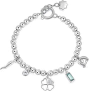 Brosway Bracciale Donna in Acciaio e Cristalli Simbolo Cornetto elefante quadrifoglio Chakra - BHKB114