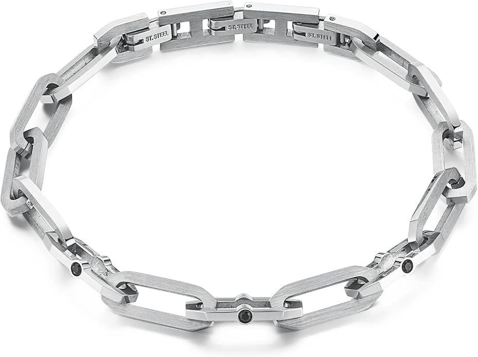 Brosway Bracciale Uomo in Acciaio e Cristalli | Collezione Caliburn - BBU11