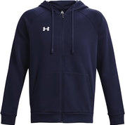 Under Armour felpa full zip pile misto cotone cappuccio RIVAL uomo allenamento UA blu