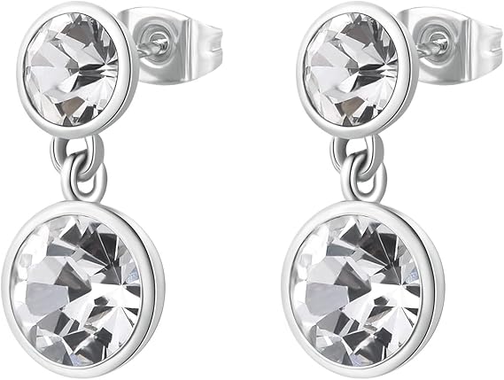 Brosway Orecchini Donna Pendenti in Acciaio e Cristalli - Collezione SYMPHONIA - BYM172