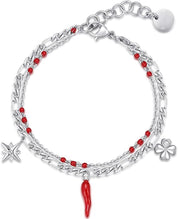 Brosway Bracciale Donna Acciaio Cristalli Cornetto/quadrifoglio Chant BAH64