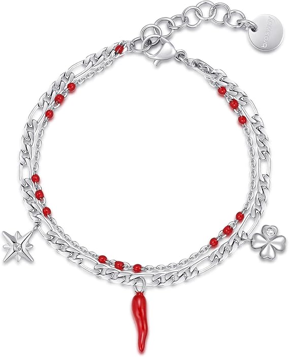 Brosway Bracciale Donna Acciaio Cristalli Cornetto/quadrifoglio Chant BAH64