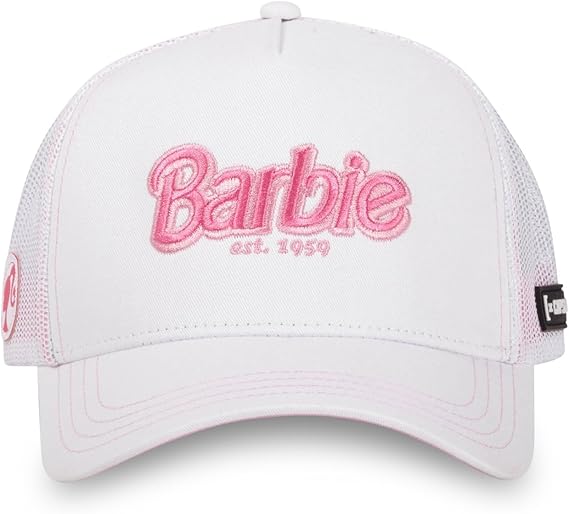 Capslab Cappellino con Visiera Collezione Barbie Misto Cotone Bianco Rosa Donna