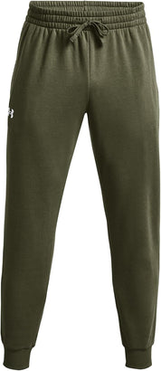 Under Armour RIVAL fleece pantaloni allenamento corsa uomo men pile verde militare