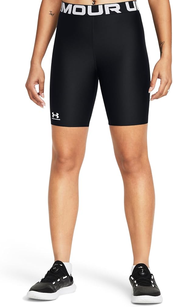 Under Armour Shorts Donna Heatgear a Compressione Allenamento Corsa Poliestere Nero