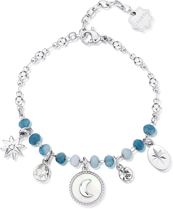 Brosway Bracciale Donna in Acciaio e Cristalli/pietre Naturali con Simbolo Luna Collezione Chakra - BHKB133