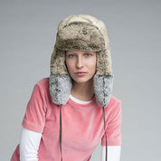 Kangol Cappello Trapper in Finta Pelle Sintetica Beige Multicolore Unisex