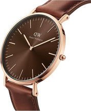 Daniel Wellington orologio classic revival 40mm 316L amber pelle marrone