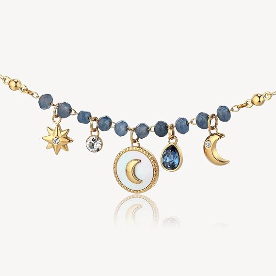 Brosway Collana Donna in Acciaio e Cristalli/pietre Naturali con Simbolo Luna Collezione Chakra - BHKN086